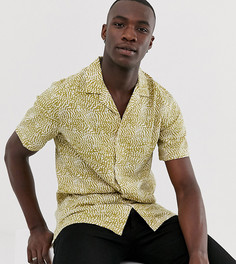 Светло-бежевая рубашка классического кроя со звериным принтом ASOS DESIGN Tall - Белый