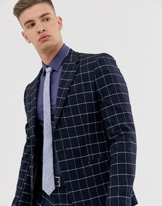 Темно-синий пиджак в клетку River Island - Темно-синий