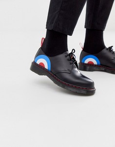 Туфли с 3 парами люверсов и принтом мишени Dr Martens x The Who 1461 - Черный