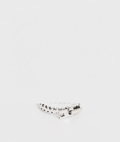 Серебристое кольцо на мизинец с эффектом застежки-молнии ASOS DESIGN - Серебряный