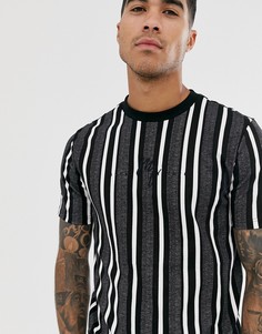 Футболка в полоску черного и белого цвета River Island - Черный