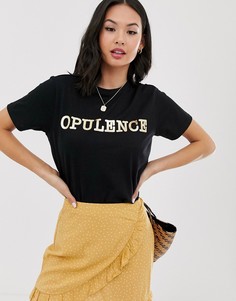 Футболка из органического хлопка с принтом металлик ASOS DESIGN - Белый