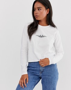 Лонгслив с принтом в этно-стиле ASOS DESIGN - Белый