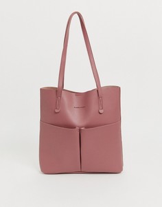 Розовая сумка для покупок без подкладки и с двумя карманами Claudia Canova - Розовый