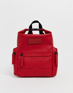 Маленький прорезиненный кожаный рюкзак Hunter - Красный