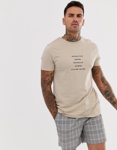 Футболка с принтом ASOS DESIGN - Бежевый