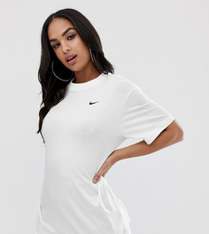 Белая oversize-футболка с маленьким логотипом-галочкой Nike - Белый