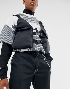 Черная сумка на грудь с сетчатыми элементами ASOS DESIGN - Черный