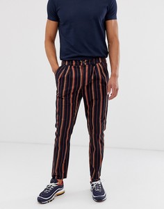Узкие брюки в полоску ASOS DESIGN - Темно-синий