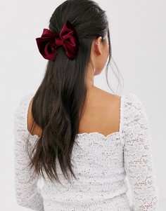 Красная бархатная заколка с бантом ASOS DESIGN - Красный