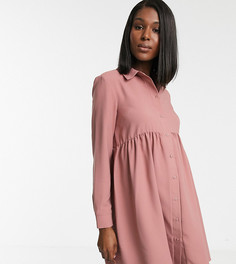 Свободное платье-рубашка мини с длинными рукавами ASOS DESIGN Maternity - Розовый