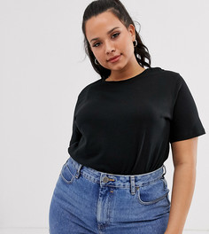 Черная футболка из органического хлопка с круглым вырезом ASOS DESIGN Curve - Черный