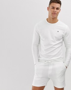 Белый свитшот из махровой ткани в рубчик с круглым вырезом Jack & Jones Premium - Белый