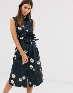 Платье-рубашка миди с цветочным принтом Ted Baker Bonina - Темно-синий