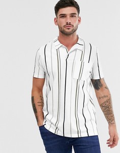 Белое поло в полоску с отложным воротом Jack & Jones Originals - Белый