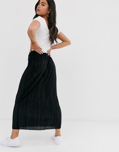 Черная юбка макси плиссе ASOS DESIGN - Черный