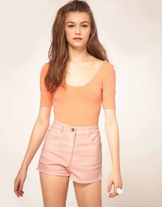 Выбеленное боди леденцовой расцветки ASOS - Розовый