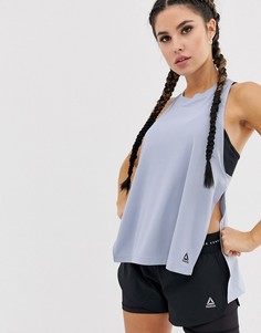 Серая майка с разрезами Reebok Training - Серый