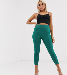 Облегающие брюки с завышенной талией ASOS DESIGN Petite - Зеленый