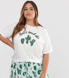 Комбинируемая футболка с принтом эксклюзивно для ASOS DESIGN Curve - Мульти