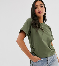 Футболка со сборками по бокам ASOS DESIGN - Зеленый