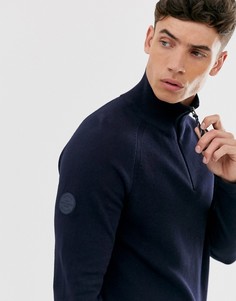 Темно-синий трикотажный джемпер с молнией Jack & Jones Originals - Темно-синий