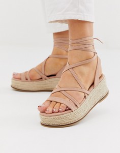 Бежевые сандалии на платформе ASOS DESIGN Tabby - Бежевый