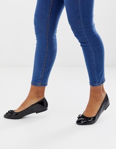 Черные балетки с бантиком ASOS DESIGN Loretta - Черный