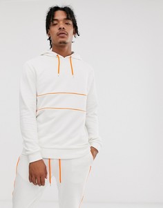Комбинируемый белый худи с неоновой окантовкой ASOS DESIGN - Белый