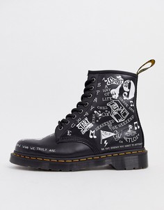 Черные ботинки с 8 люверсами Dr Martens 1460 - Черный