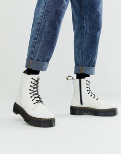 Белые кожаные ботинки на платформе Dr Martens Jadon