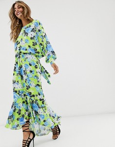 Ситцевое платье макси с принтом ASOS EDITION - Мульти