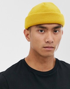 Шапка-бини горчичного цвета ASOS DESIGN - Желтый