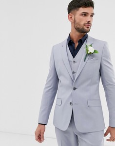 Синий приталенный пиджак ASOS DESIGN wedding (kentucky