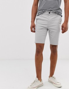 Серые узкие шорты чиносы Burton Menswear - Серый