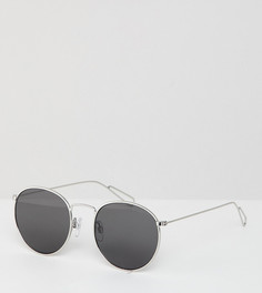 Круглые солнцезащитные очки в серебристой оправе Weekday - Серебряный