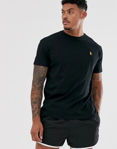 Черная футболка с логотипом в виде игрока поло Polo Ralph Lauren Black & Gold Capsule - Черный