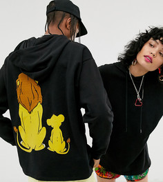 Oversize-худи с принтом Simba and Mufasa на спине Disney The Lion King x ASOS DESIGN unisex - Черный