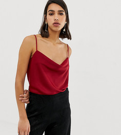 Красный топ на бретельках с драпировкой River Island - Красный