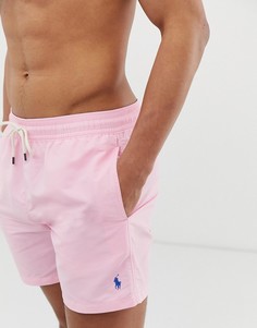 Светло-розовые шорты для плавания с логотипом Polo Ralph Lauren Traveler - Розовый