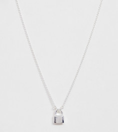 Серебряное ожерелье с подвеской-замком ASOS DESIGN - Серебряный