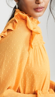 ENGLISH FACTORY Swiss Dot Smocked Maxi Dress