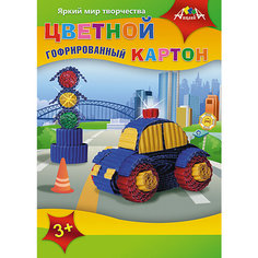 Цветной гофрокартон Апплика "Машинка" 5 листов А4