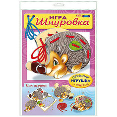 Игра-конструктор объемная Хатбер-Пресс «Занимательные игры для малышей. Шнуровка. Ежик» Hatber