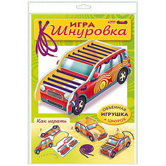 Игра-конструктор объемная Хатбер-Пресс «Занимательные игры для малышей. Шнуровка. Машина» Hatber