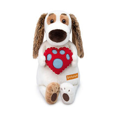 Мягкая игрушка Budi Basa Собака Бартоломей с сердцем, 27 см