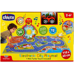 Игровой коврик с машинками Chicco "Mini Turbo Touch City Playmat" (110х60 см)