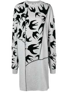McQ Alexander McQueen swallow print sweatshirt dress