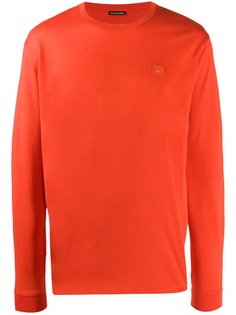 Acne Studios футболка с длинными рукавами и нашивкой
