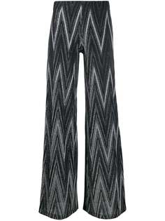M Missoni трикотажные брюки палаццо с узором зигзаг и эффектом металлик